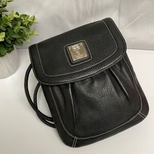 Tignanello Black Leather Crossbody Purse